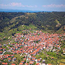 drone image of village